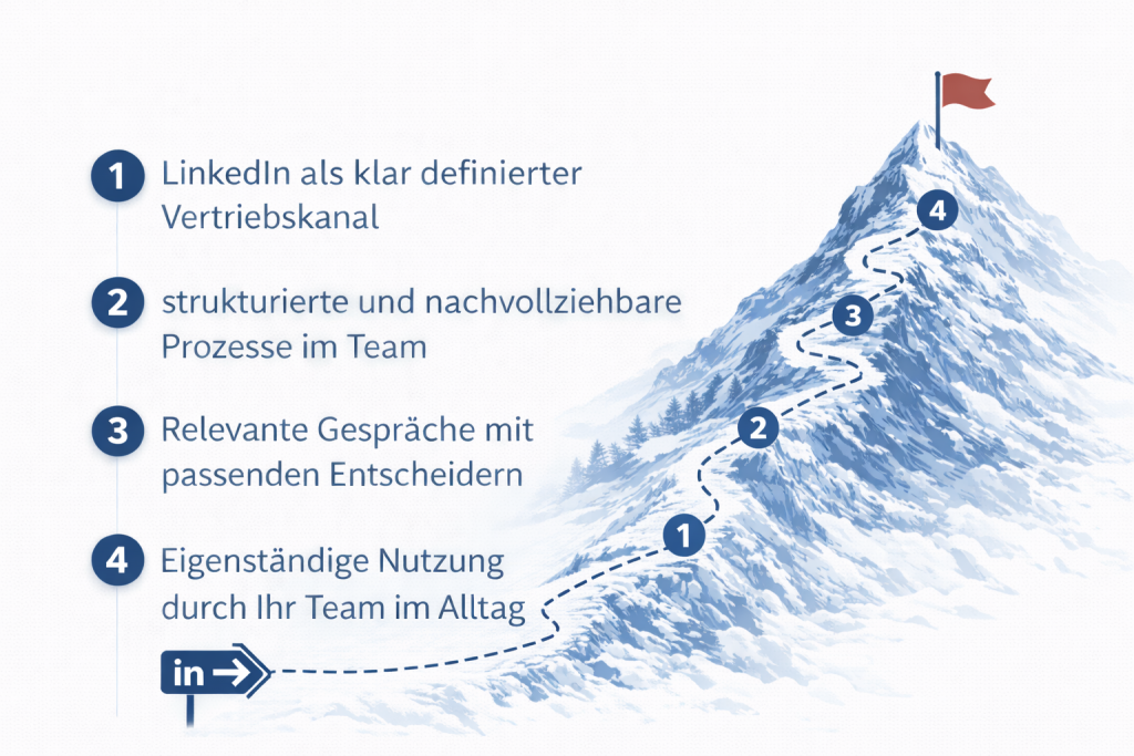 LinkedIn Roadmap für B2B Vertrieb: Strukturierter Aufbau von Social Selling, Leadgenerierung und nachhaltiger Nutzung im Team mit NudgeMe Coaching